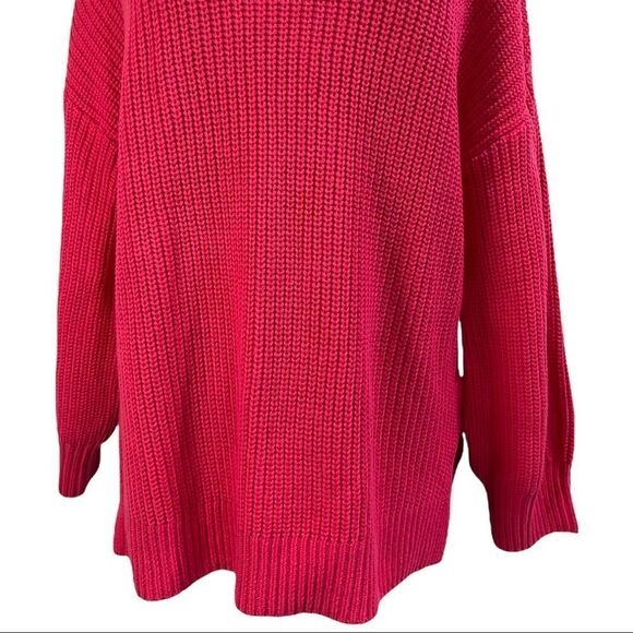 Cupcakes & cashmere Pink Mock Turtleneck Oversized Sweater Sz L - Picture 3 of 12